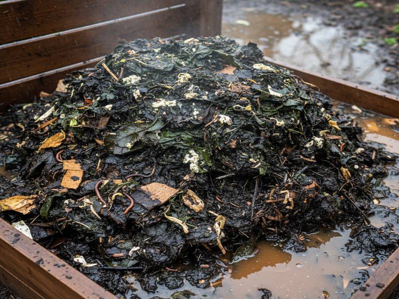 un compost qui déguage une mauviase odeur.