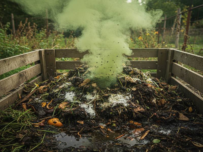 un compost qui déguage une mauviase odeur.