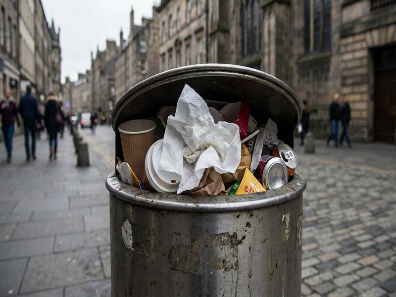 Mouchoir jeté dans la poubelle