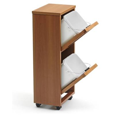 Meuble bois poubelle basculante