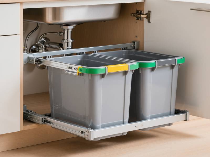 Poubelle tri sélectif coulissante sous évier cuisine