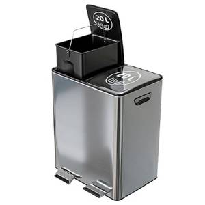 Poubelle tri bureau inox